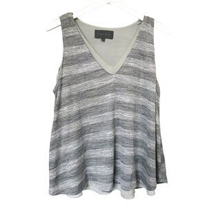 Anthropologie  Sunday in Brooklyn gray V neck  layered top, Size L